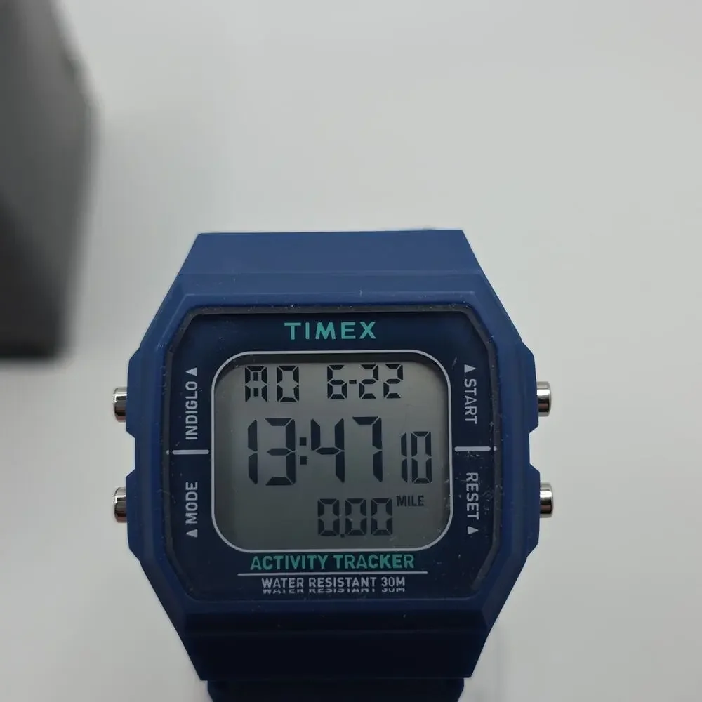 Timex Activity Tracker Wrist Fitness Watch Water Resistant 30M Blue
